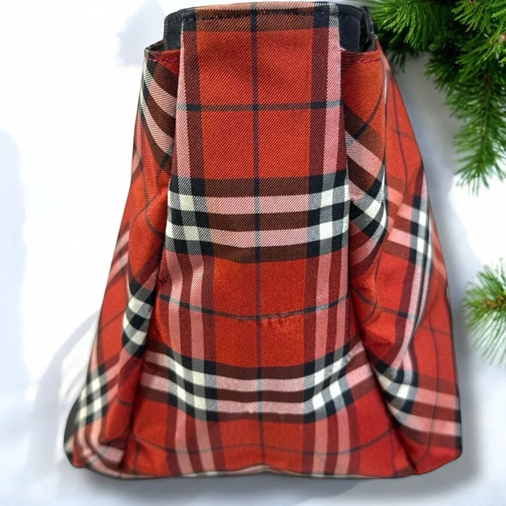 Burberry Blue Label Red Nova Check Vintage Mini Tote with COA - Like New